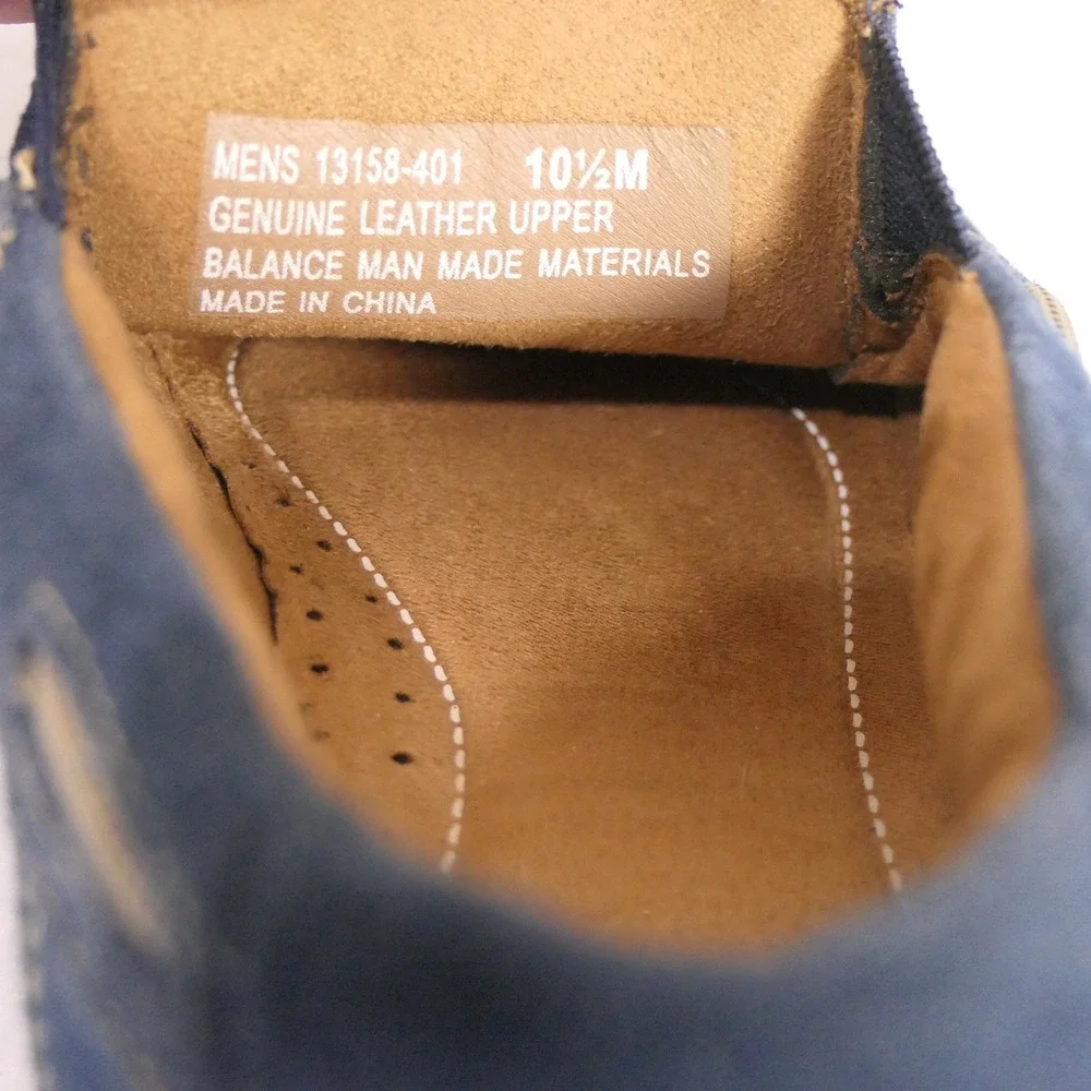 Florsheim Men Slip On 10.5M Blue Leather Suede Loafer 13158-401 Nautical Coastal